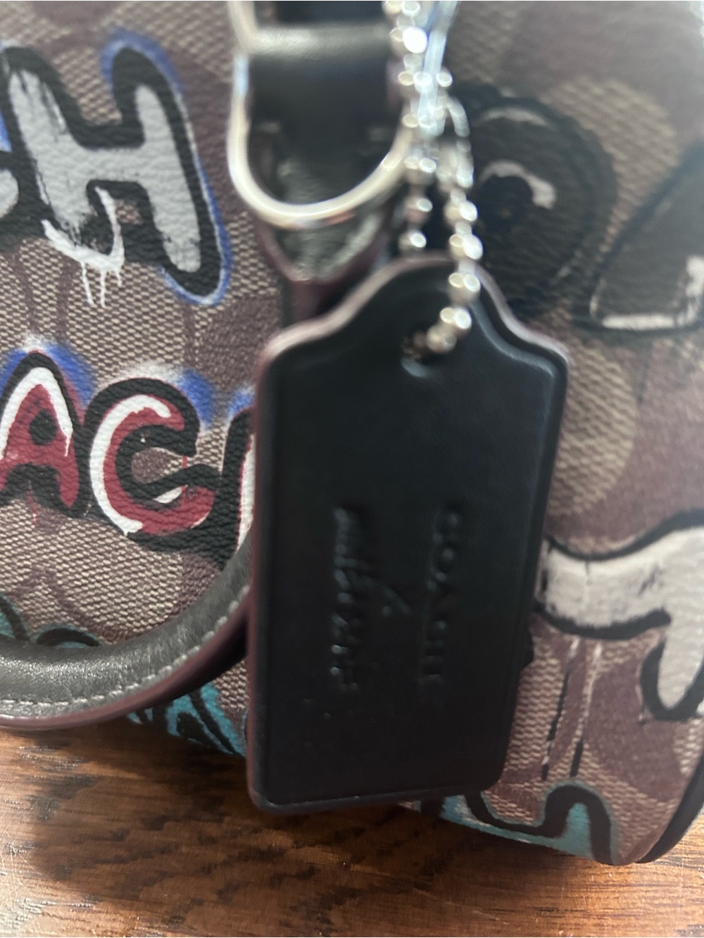 Coach Multicolor Graffiti Dome Satchel with Black Trim - Picture 4 of 5